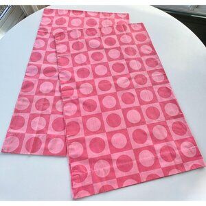 Vintage 70s pillowcases, pink geometric groovy circles, pair